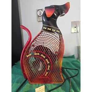 DECO BREEZE Decorative Dog Figurine Metal Electric Fan - 18"